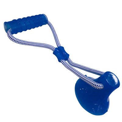 DOG TOY PULL&amp;PLAY C/STICK BLÅ  36x13CM