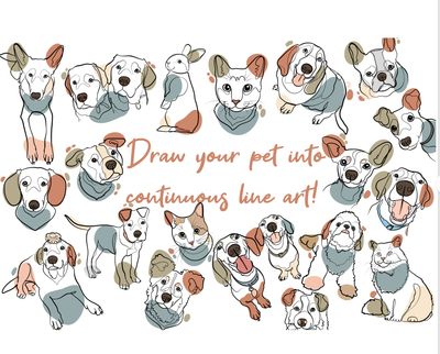 Line Art Pet Portrait