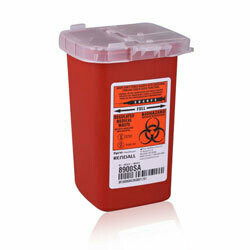 CONTAINER, SHARPS RED 1QT