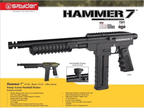 Spyder Hammer 7 - mag feed pump action marker - display model