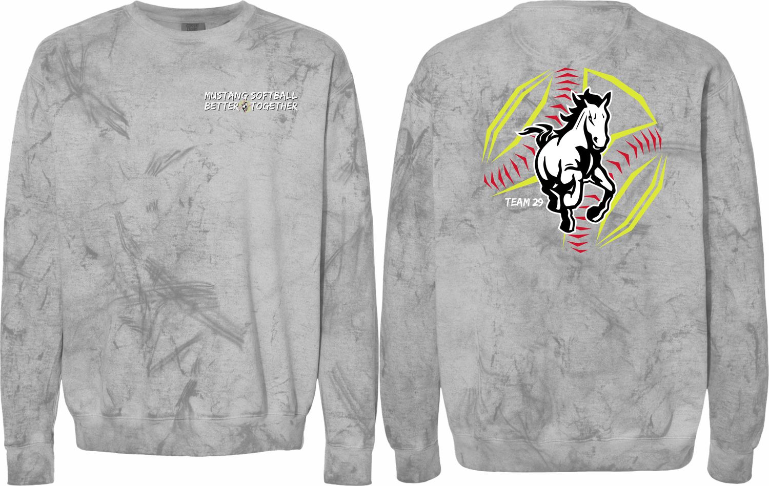 GO TEAM! Crew Neck Embroidered Sweatshirt-4 Colors main image 1