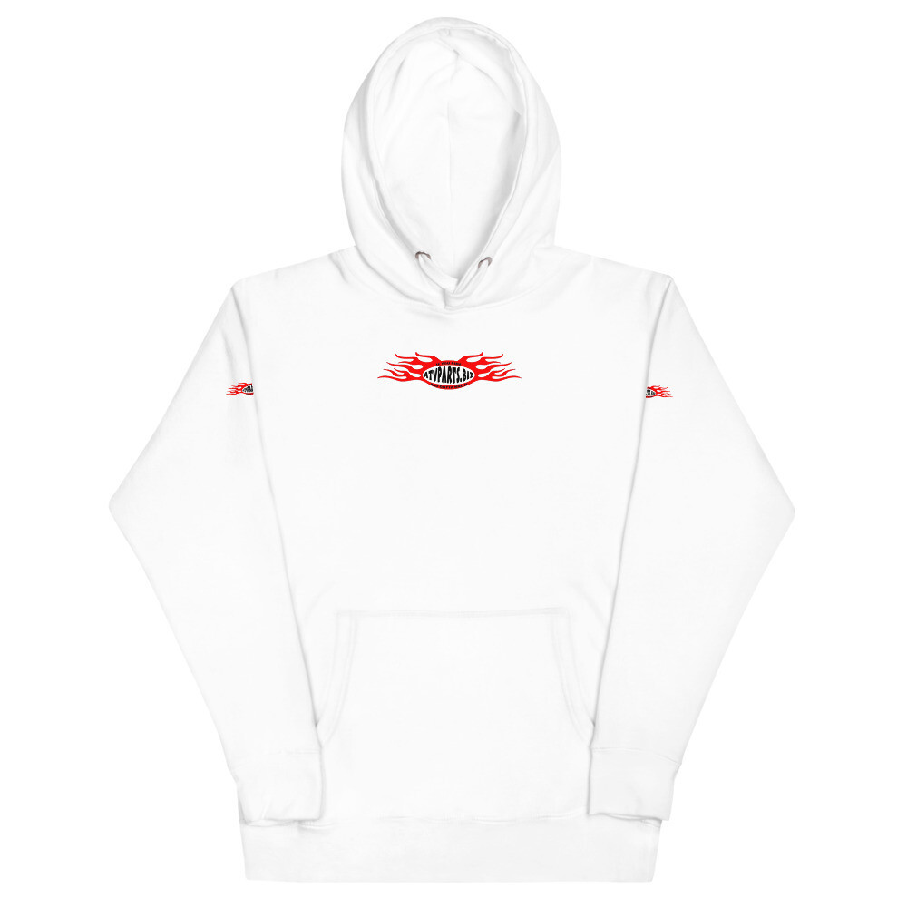 ATVparts.Biz Red Flame Unisex Hoodie, Size: S