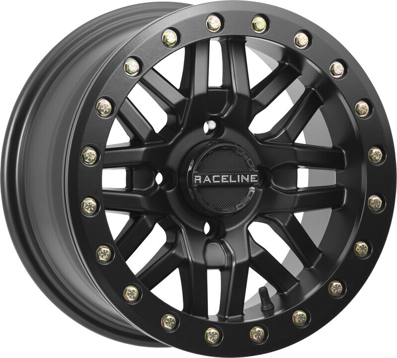 Raceline Wheels A91B RYNO UTV/ATV Wheel Black W/Black Ring 15x7&quot; 4x137&quot;, 10 mm offset/(4.39&quot;B/S)