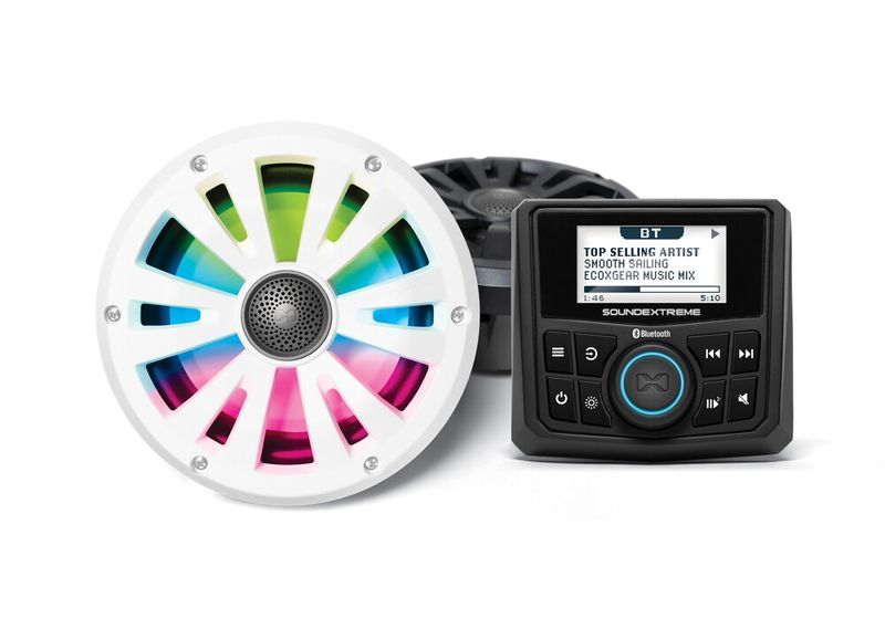 ECOXGEAR MARINE GAUGE RADIO LED CONTROLLER 2 6.5&quot; SPEAKERS