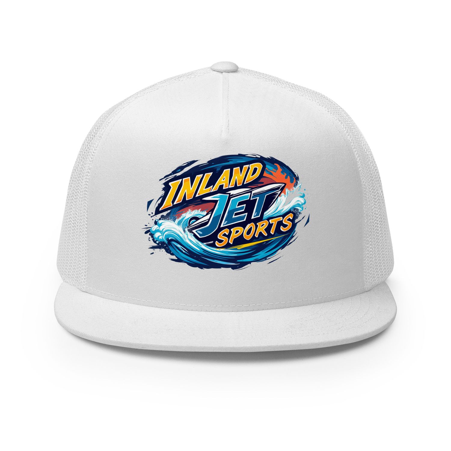 Inland Jet Sports Wave Trucker Hat White with logo