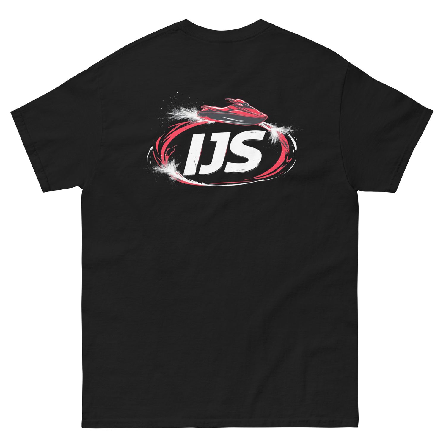 IJS Logo T shirt with a Jet Ski pwc in wave drawing