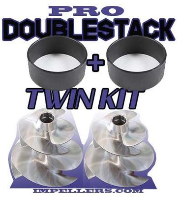 Twin Doublestack 2x impellers kit with HD Wear Ring &amp; Tool  Chaparral Vortex 200hp Twin engine