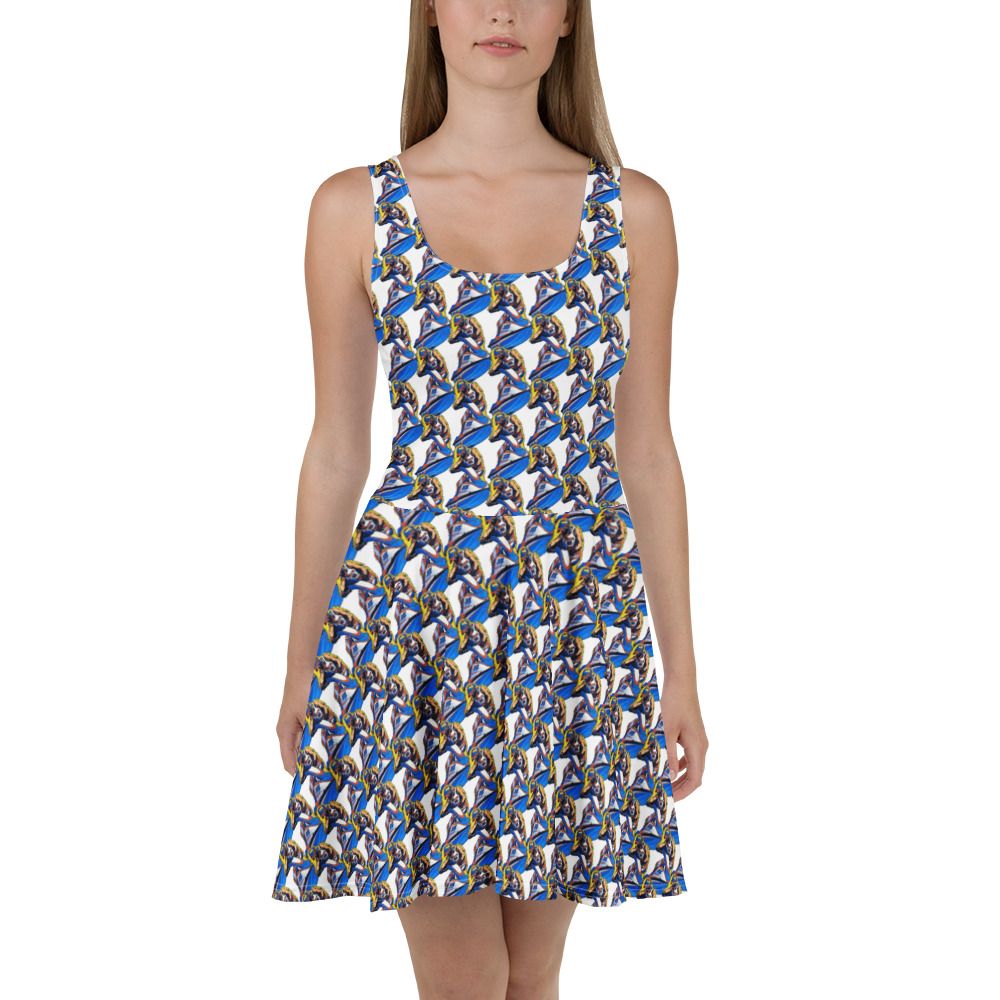 Jet Skiing Racer Pattern Skater Dress