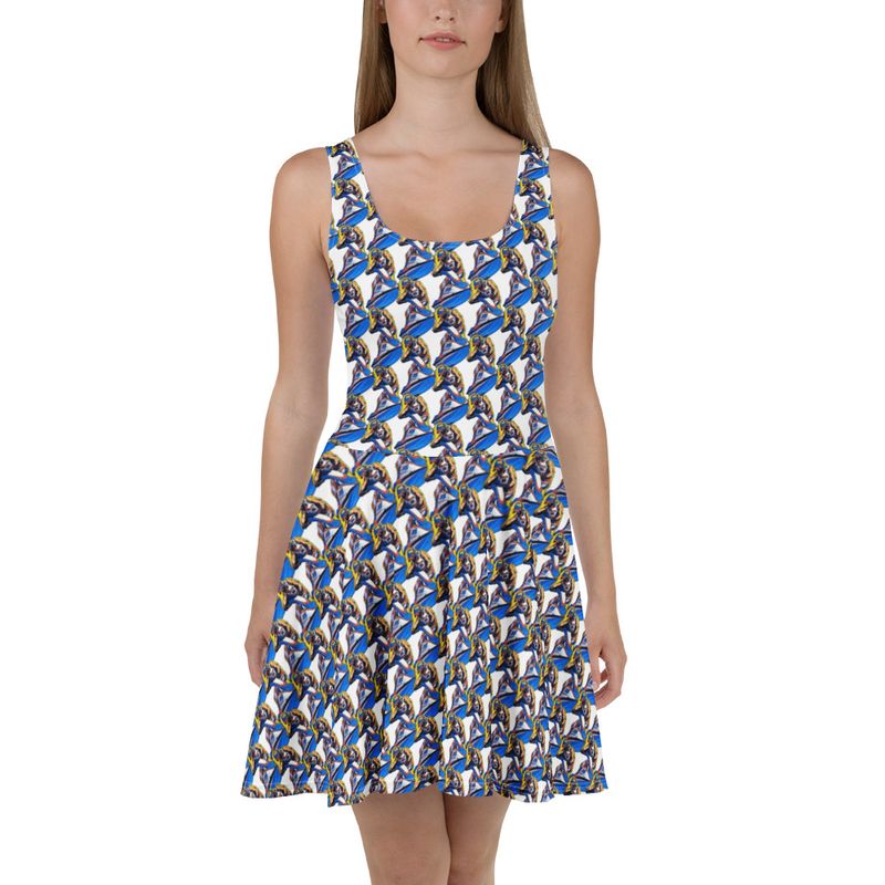 Jet Skiing Racer Pattern Skater Dress