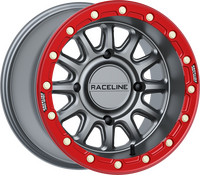 POLARIS RACELINE ALPHA WHEEL 4/137 GUNMETAL/RED 15X7 (+10MM)