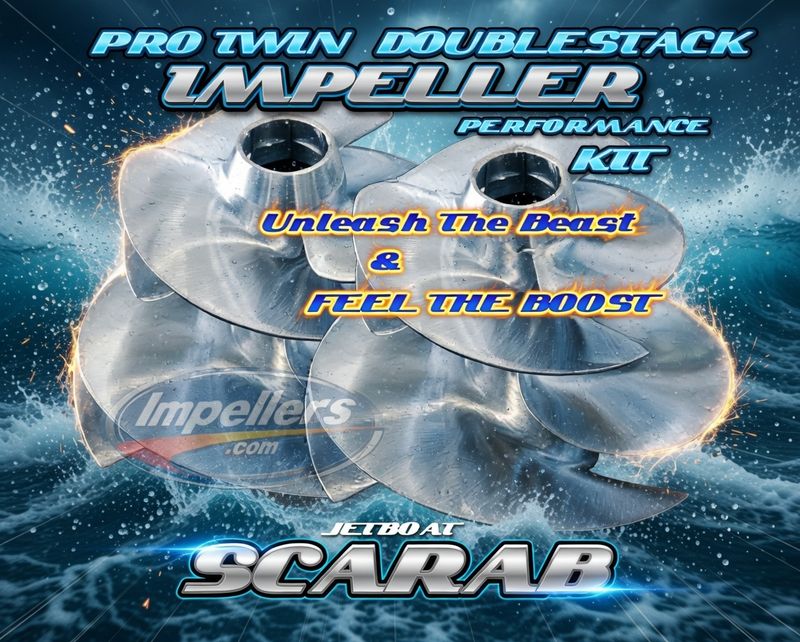 Twin Doublestack 2x impellers kit with HD Wear Rings Scarab 250HP x 2 Twin engines Scarab impeller kit 500hp