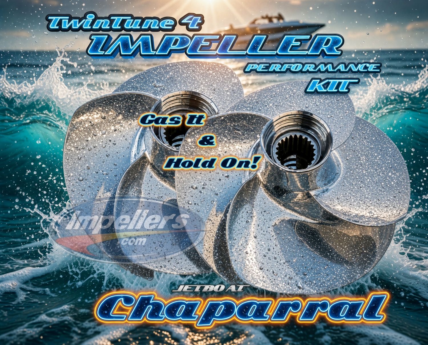 Twin-Tune 4V Performance 2x Vortex impellers kit wth wear rings Chaparral Vortex 250HP Twin engine Jet Boat