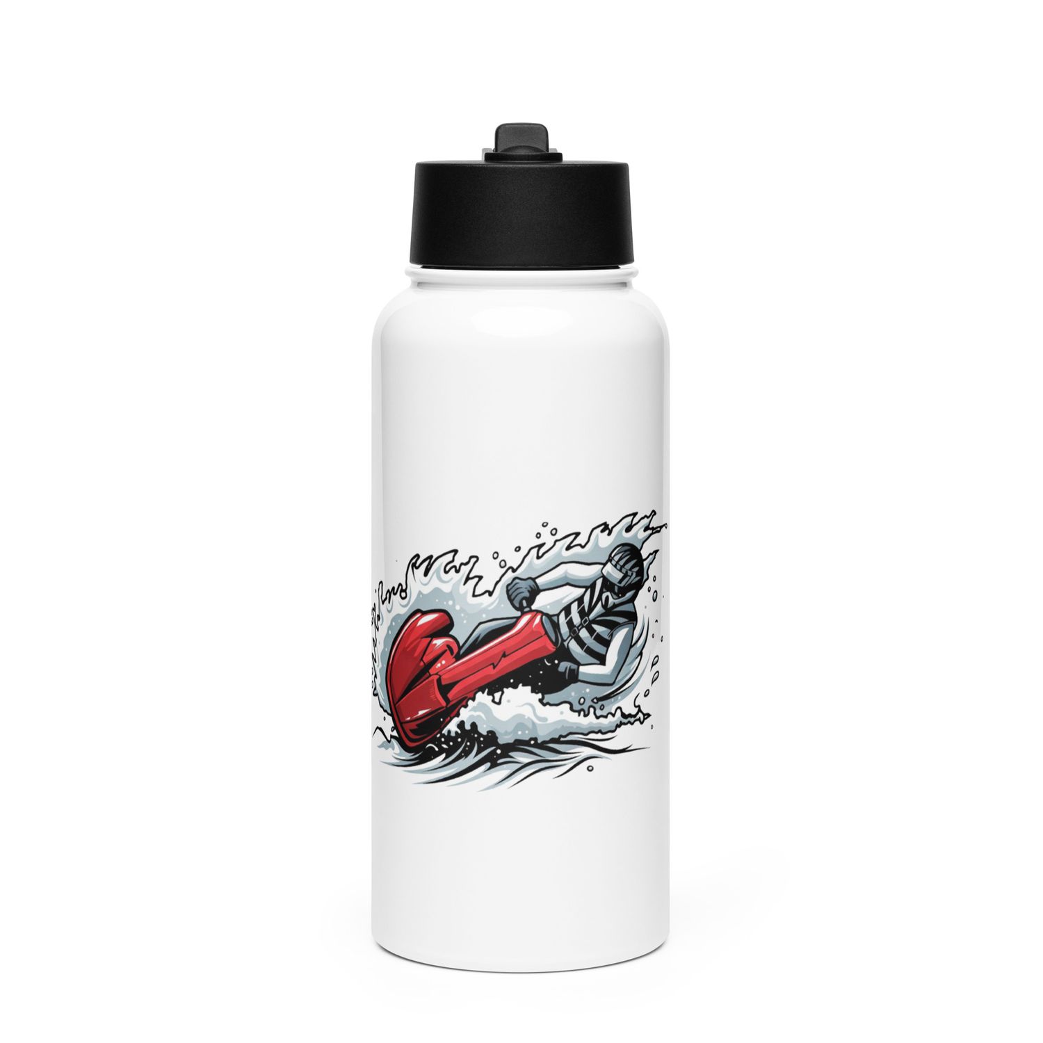 Jet On Stainless steel water bottle with a straw lid