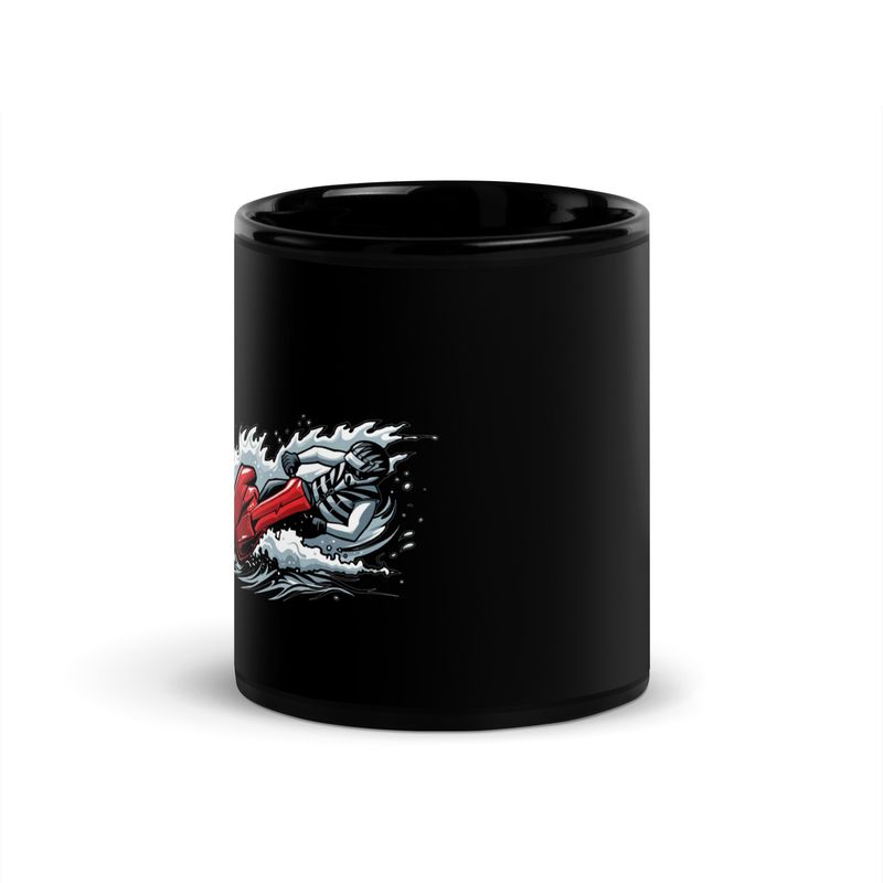 Jet On Black Glossy Mug