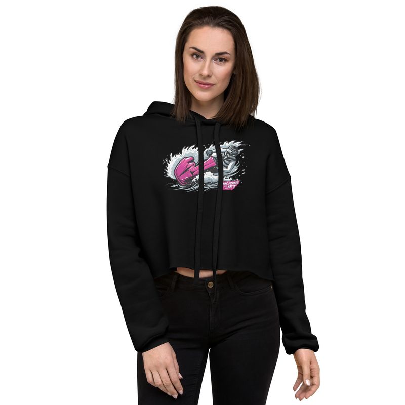 INLAND JET JET ON PINK Crop Hoodie