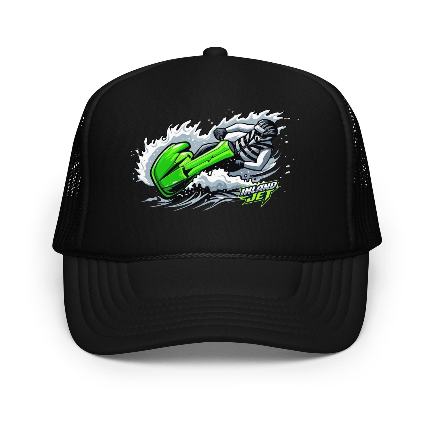 INLANDJET JET ON GREEN Foam trucker hat