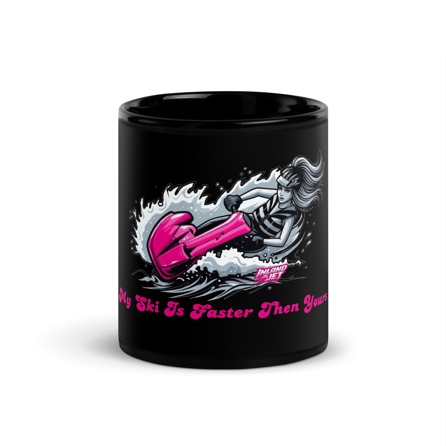 My Ski Is Faster Then Yours Black Glossy Mug