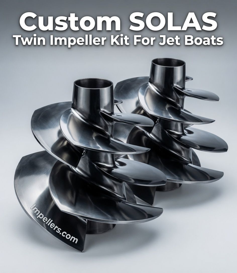 SOLAS Custom Twin Impeller Kit with HD Wear Rings – Scarab Twin-Engine Jet Boats (2x200hp / 400hp or 2x250hp / 500hp)