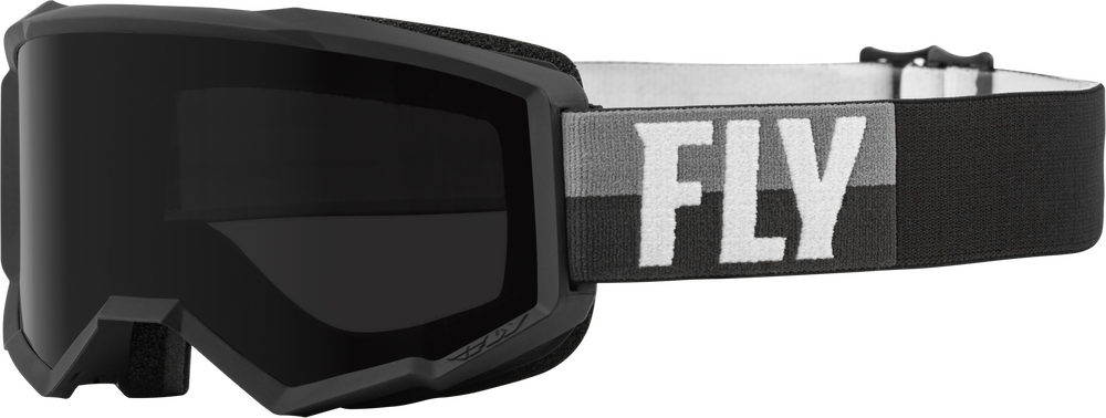 FLY RACING ZONE W/C GOGGLE BLACK/FUSION W/DARK SMOKE HYDROPHOC LENS. Grey &amp; White