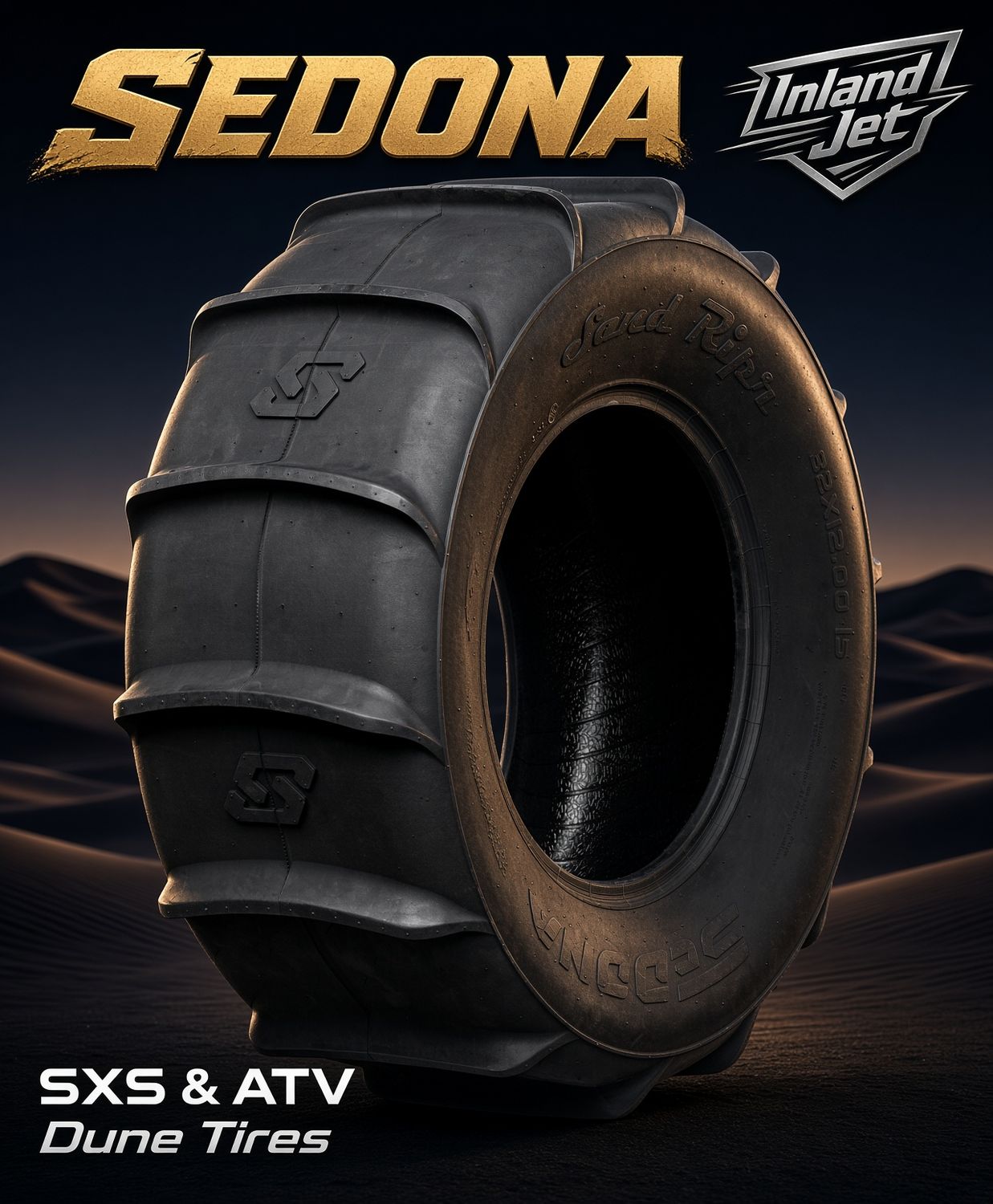 SEDONA TIRE SAND RIPR 35X14.00-15 4PLY LR1360 REAR 14 PADDLE Tire