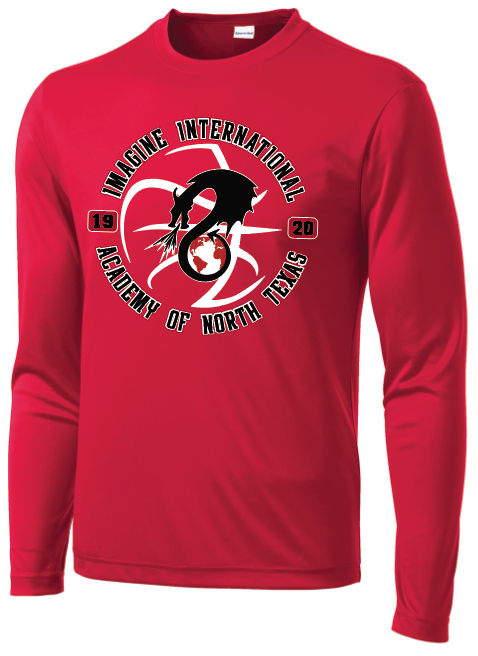 Basketball Circle - Dri-Fit LS, Color: Red