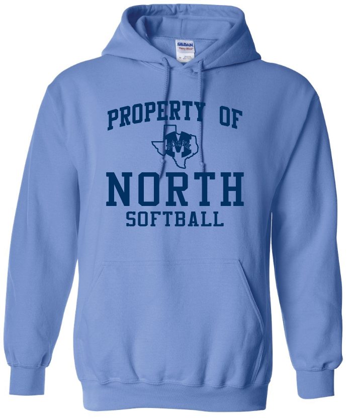 North Softball - Property Of - Hoodie, Color: Columbia Blue