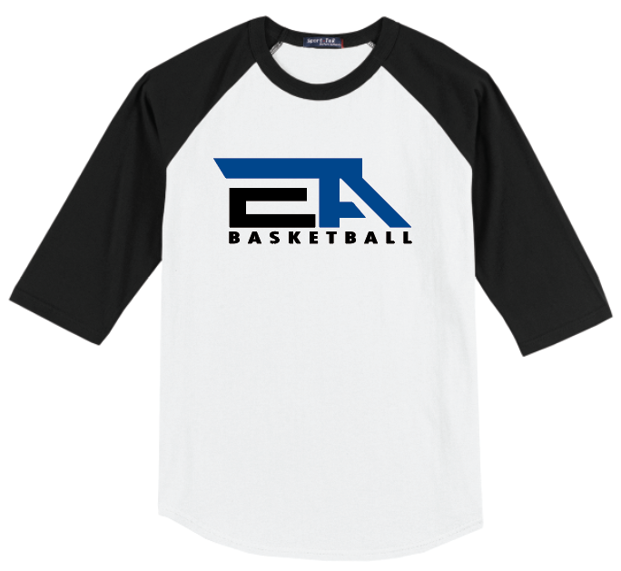 EA Basketball - Raglan Baseball, Color: White / Black