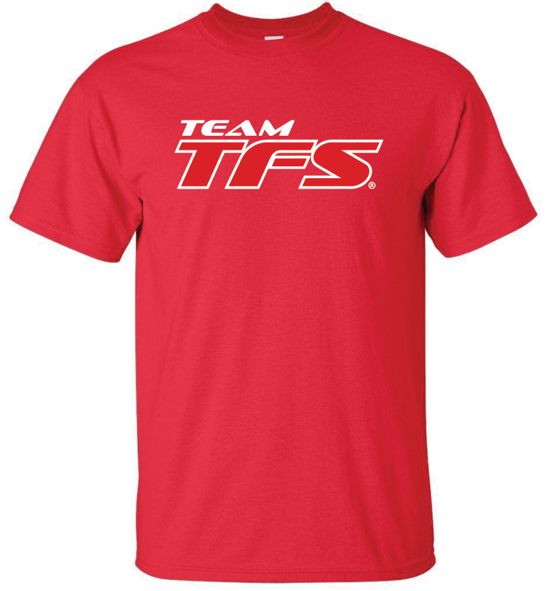 Team TFS - Short Sleeve, Design Color: Red / White, Design Size: Big Logo, Garment Color: Red