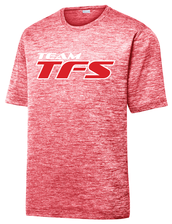 Team TFS - Electric Dri-Fit SS, Design Color: Red / White, Design Size: Big Logo, Garment Color: Red