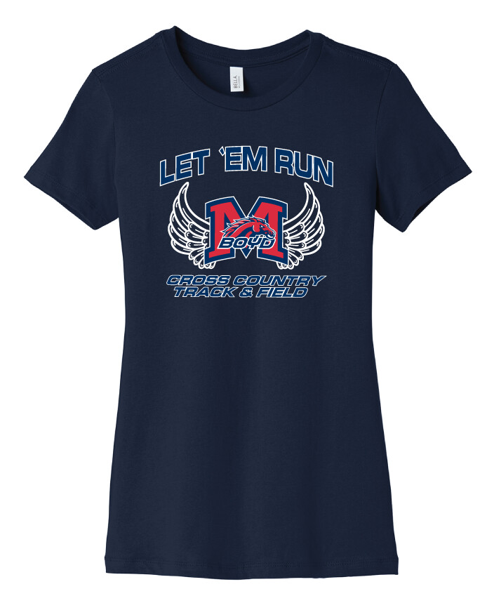 XC/T&amp;F Fan Wear - Wings - Bella+Canvas Ladies, Color: Navy