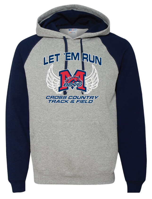 XC/T&amp;F Fan Wear - Wings - 2-Tone Raglan Hoodie, Color: Navy