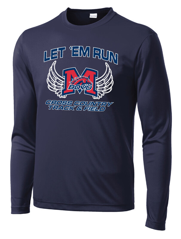 XC/T&amp;F Fan Wear - Wings - Dri-Fit LS, Color: Navy