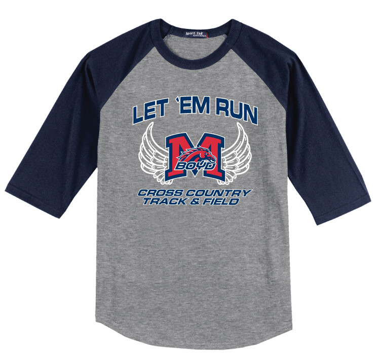 XC/T&amp;F Fan Wear - Wings - Raglan Baseball, Color: Navy