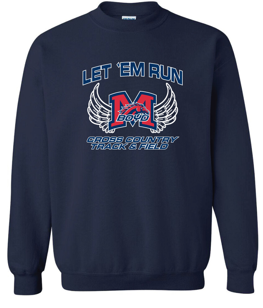 XC/T&amp;F Fan Wear - Wings - Crew Sweatshirt, Color: Navy