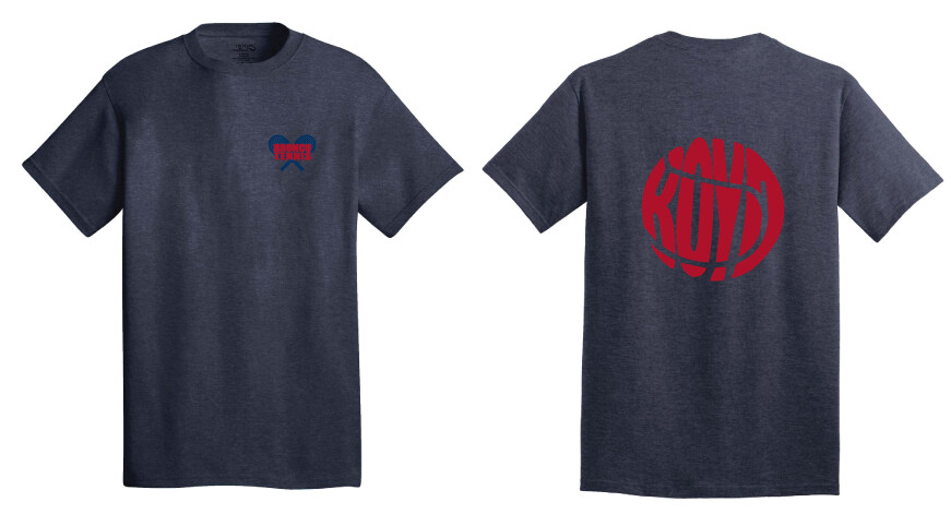 Tennis Crossed Rackets Fan Wear - Short Sleeve, Color: Heather Navy