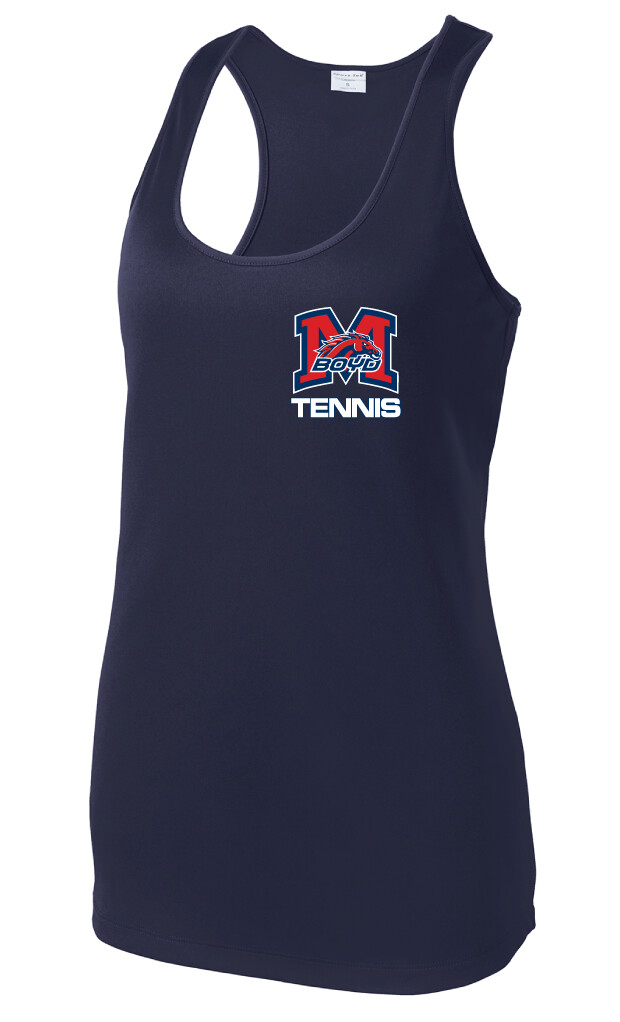 2020-21 Tennis Small Logo Fan Wear - Racerback Dri-Fit Tank, Color: Navy