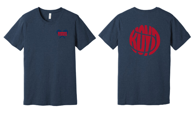 Tennis Crossed Rackets Fan Wear - Bella+Canvas, Color: Heather Navy