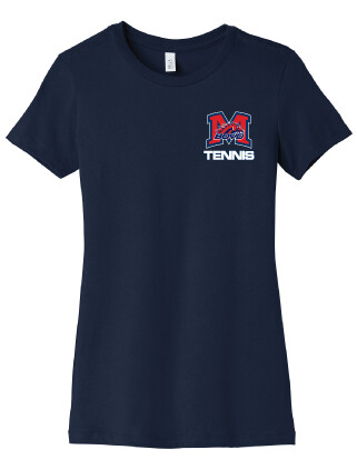 Tennis Small Logo Fan Wear - Bella+Canvas Ladies, Color: Navy