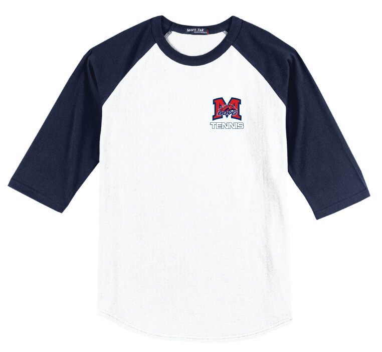 Tennis Small Logo Fan Wear - Raglan Baseball, Color: White / Navy