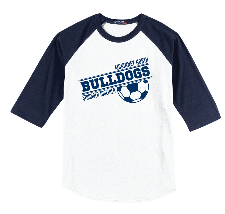 2020-21 Soccer - Stronger Together - Raglan Baseball, Color: White / Navy