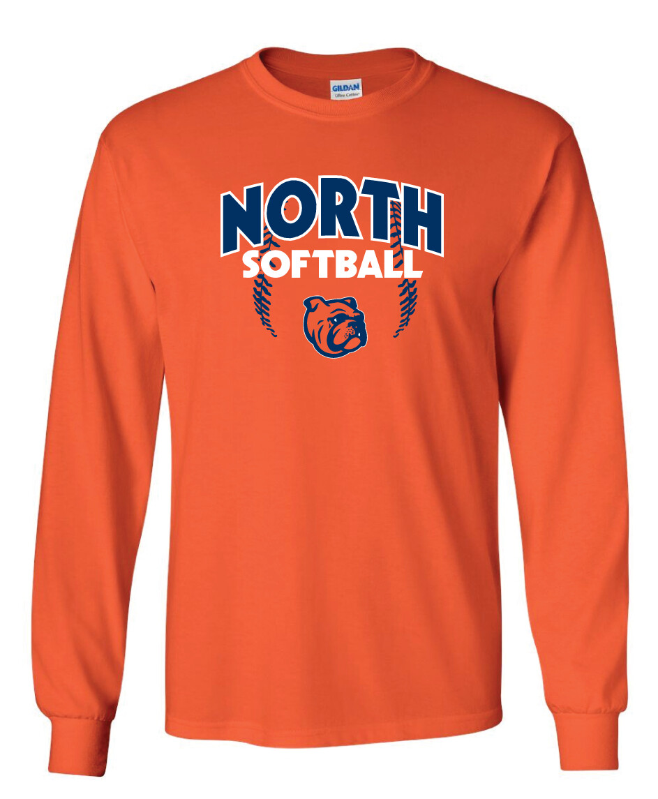 North Softball - North Softball - Long Sleeve, Color: Orange