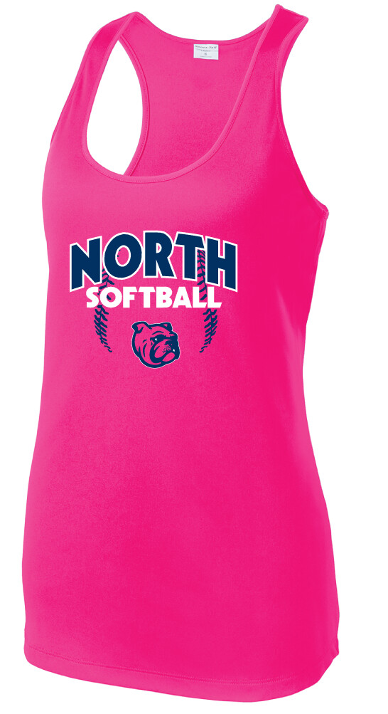 North  Softball - North Softball - Dri-Fit Racerback Tank, Color: Hot Pink
