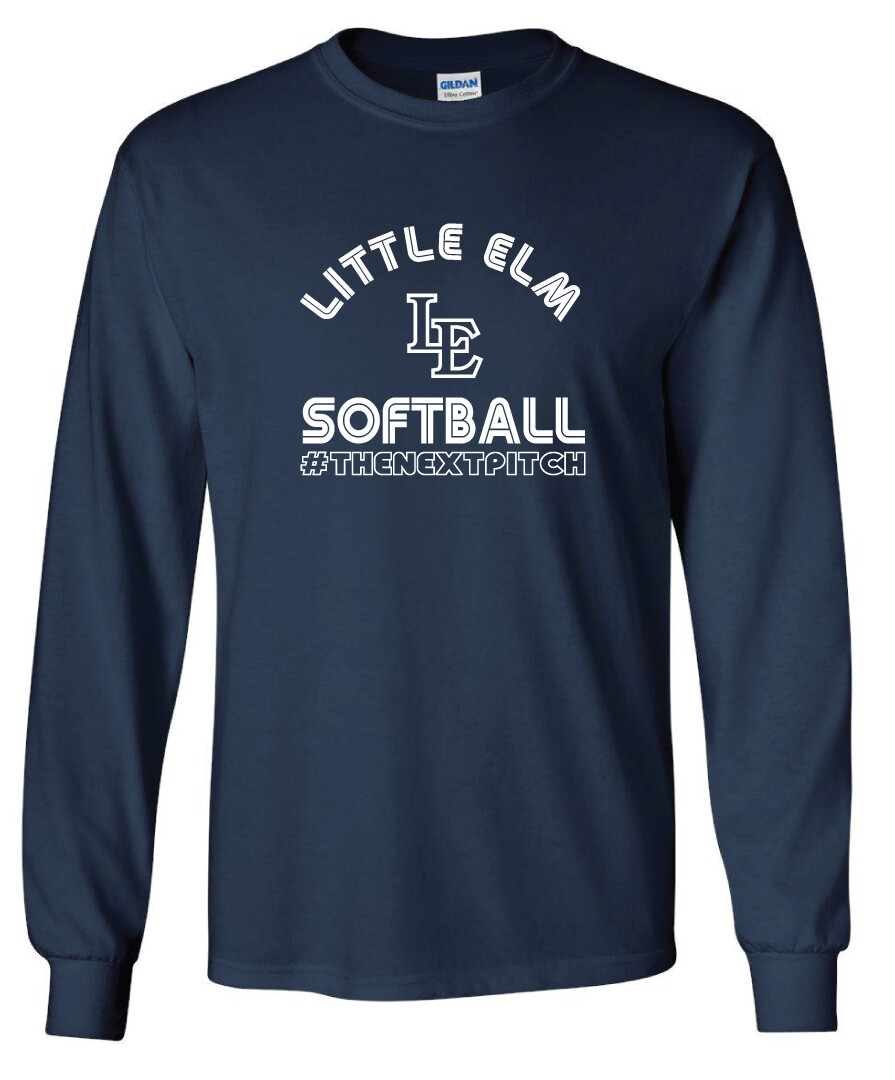 Softball Cotton LS, Garment Color: Navy