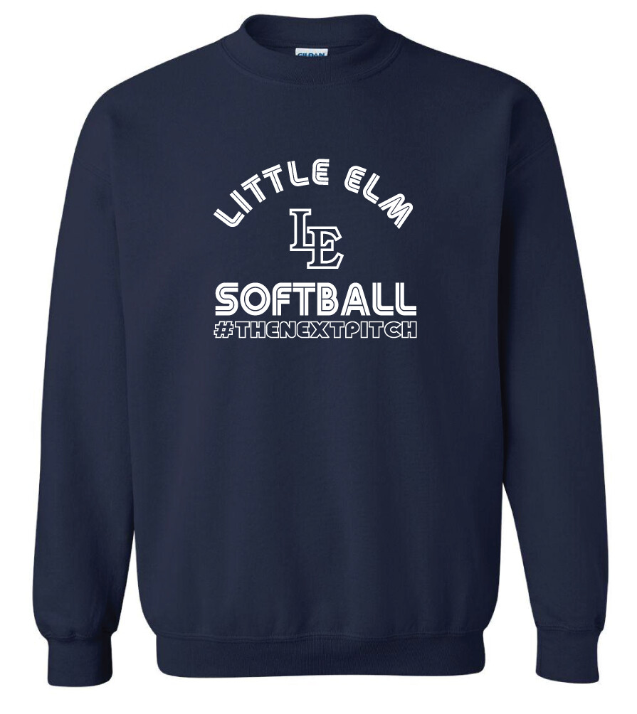 Softball Cotton Crew Sweatshirt, Garment Color: Navy