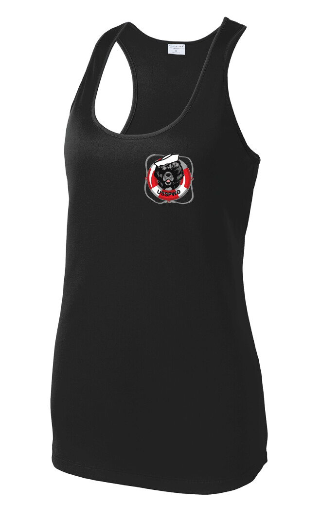USSPWDC - Full Color - Ladies Dri-Fit Racerback Tank, Garment Color: Black