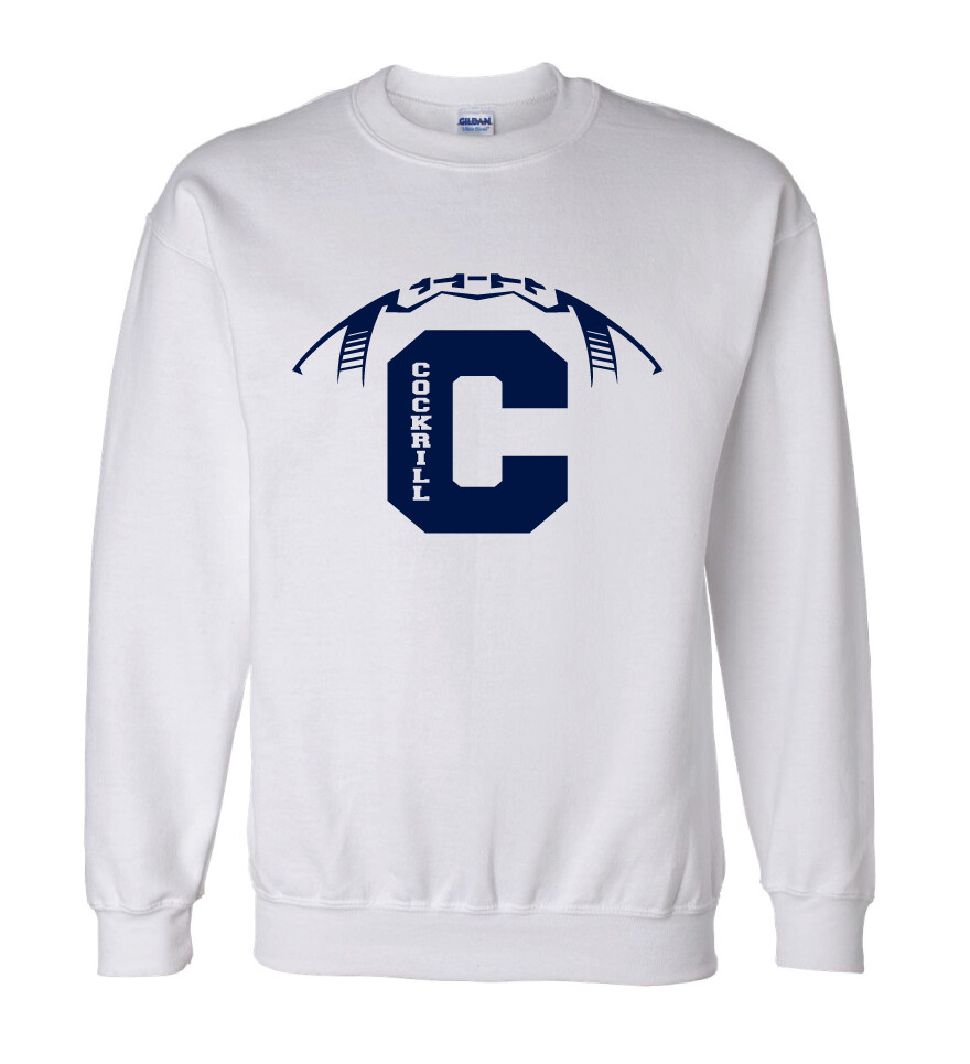 Cockrill Football - Crew Sweatshirt, Garment Color: White
