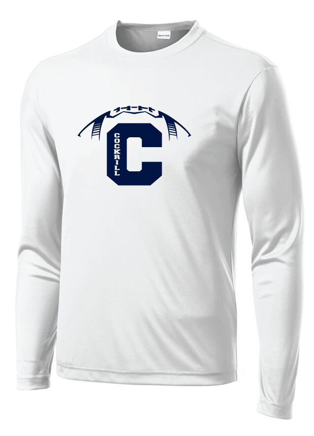 Cockrill Football - Dri-Fit Long Sleeve, Garment Color: White