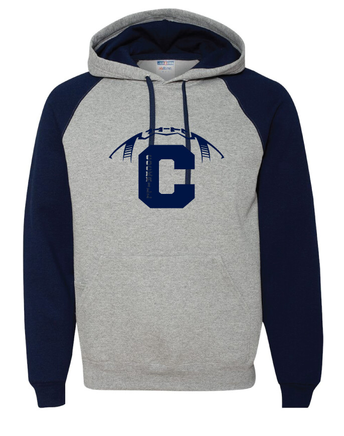 Cockrill Football - Raglan Hoodie, Garment Color: Navy