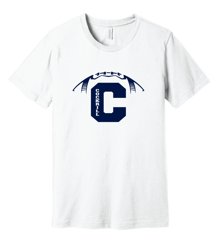 Cockrill Football - Bella+Canvas, Garment Color: White