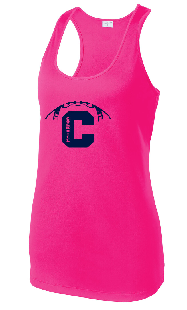 Cockrill Football - Dri-Fit Racerback Tank, Color: Hot Pink